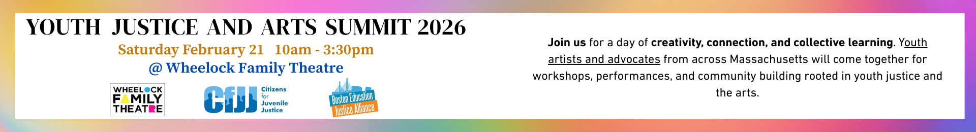 Youth Justic and Arts Summit 2026