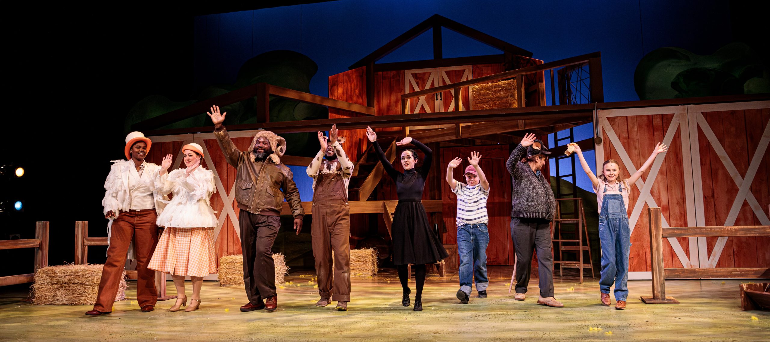 cw-auditions-banner Performers wave and greet audiences joyfully before they bow.