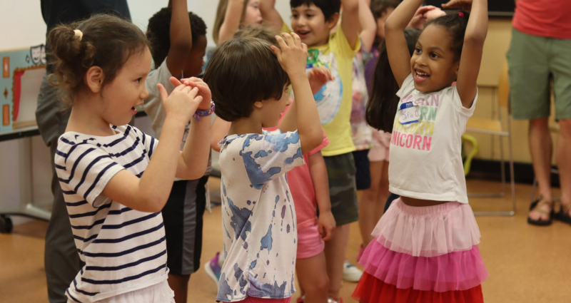 Students dancing.